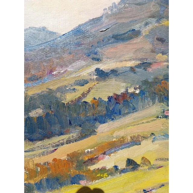 Janis Lauva, Mountain Landscape with a Village, 1980, Oil on Cardboard For Sale - Image 12 of 13