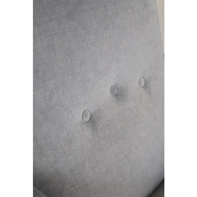 Set of Italian Armchairs in Blue Grey Velvet, 1950s For Sale - Image 12 of 18