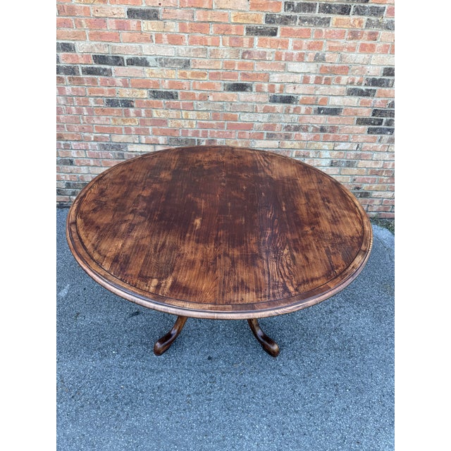 This is a beautiful 54" custom-made dining table from England! The wood has lovely natural designs and is a gorgeous warm...