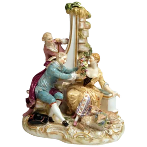 Model 2870 Shepherds Figurine by Johann Joachim Kaendler for Meissen, 1850