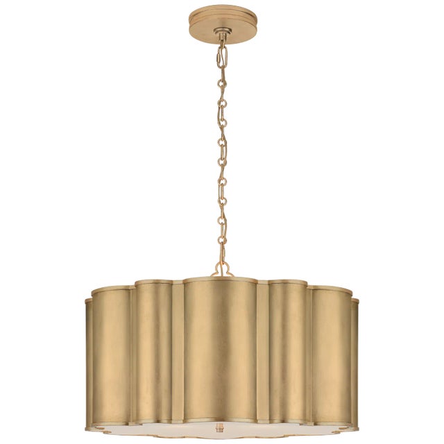 Markos Large Hanging Shade in Gild with Frosted Acrylic Designer: Alexa Hampton Canopy: 6.5" Round Mounting: Chain Shade...