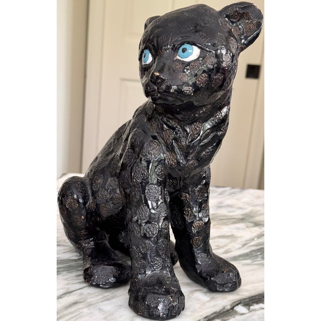 Vintage Studio Art Black Leopard Figure For Sale - Image 11 of 18