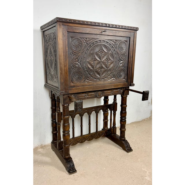 20th Century Spanish Carved Wood Cabinet For Sale - Image 12 of 18
