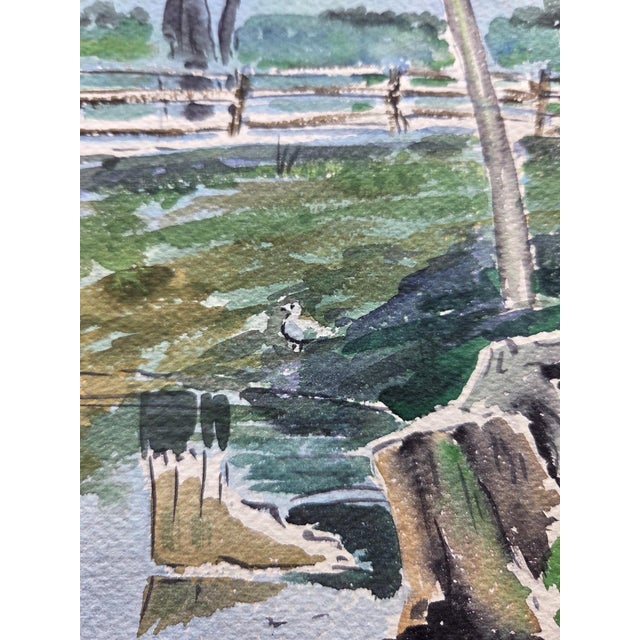 1945 Mid-Century Modern Regionalist Landscape Watercolor by Floyd F. Hackman For Sale - Image 9 of 18