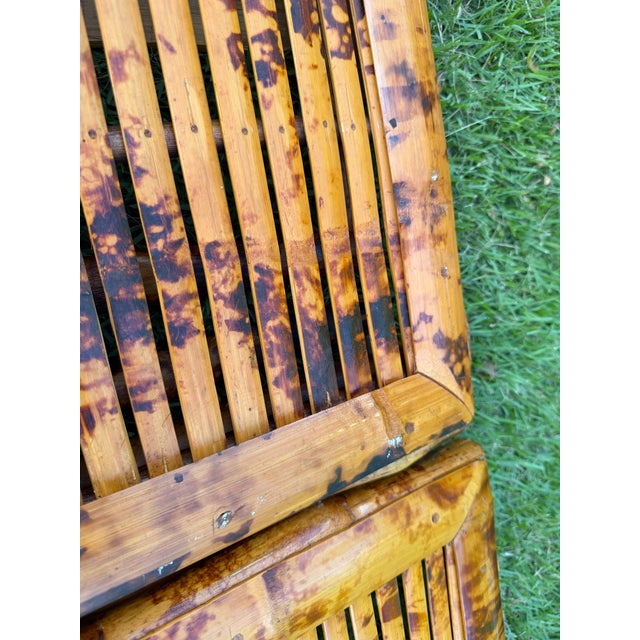 Vintage Burnt Bamboo Folding Tray Tables, a Pair For Sale - Image 9 of 10