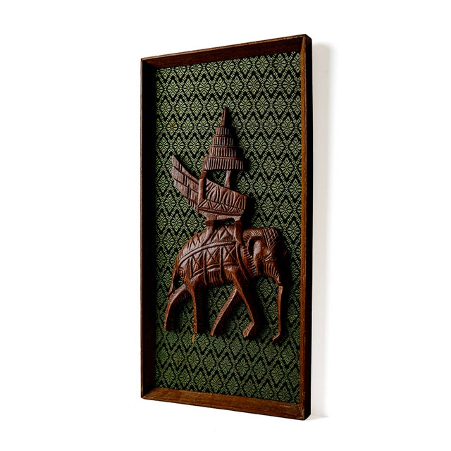Wood Vintage Thai Teak Wood Wall Hangings Featuring Elephants For Sale - Image 7 of 11