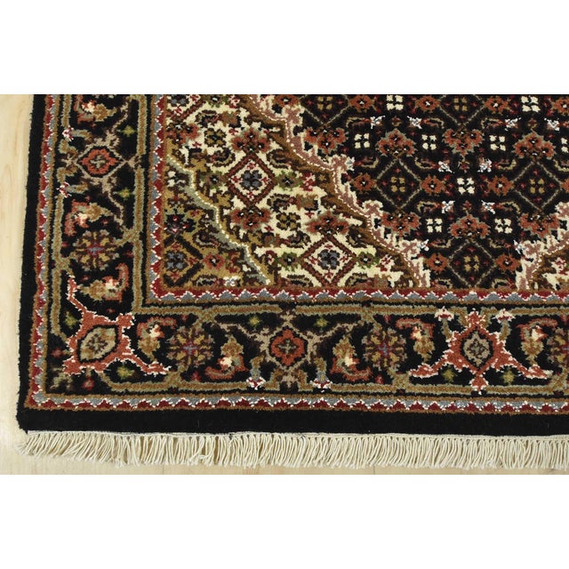Tabriz Mahi Runner 2’8” X 14’3” Black Wool Traditional Hand-Knotted Rug For Sale - Image 10 of 13