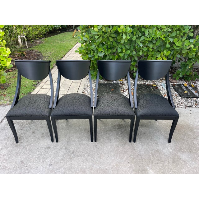 Textile Vintage Italian Postmodern Klismos Dining Chairs by Pietro Costantini, Set of 4 For Sale - Image 7 of 18