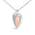 Contemporary 10K Rose Gold Plated Sterling Silver 1/5 Cttw Diamond Two-Tone Heart Pendant Necklace For Sale - Image 3 of 5