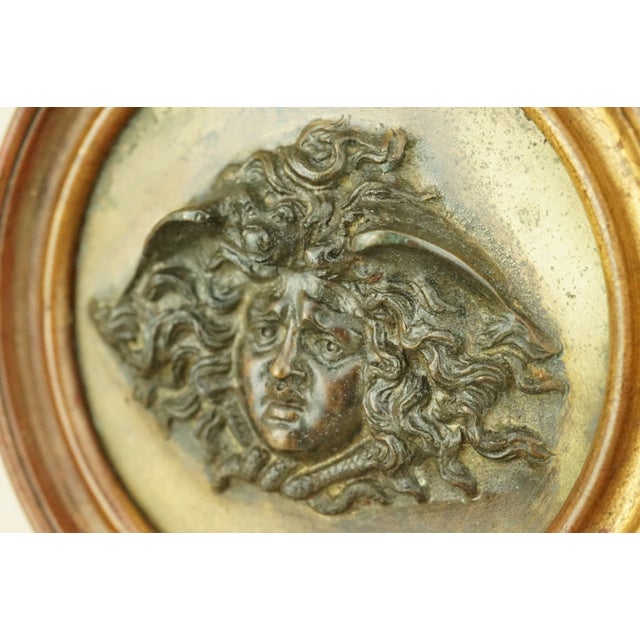 Gilded Bronze Plaque Medallion with Medusa Face Bas-Relief by Vincenzo Gemito, Italy, Late 1800s For Sale - Image 11 of 18