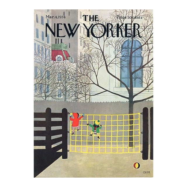 1974 Original New Yorker Magazine Cover, March 4, Vintage Charles Martin Illustration, Playground For Sale