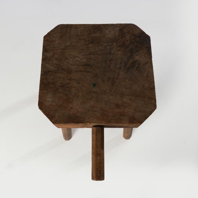 Primitive Wallace Nutting stool. Uniquely made with tri-legs. Sits lower to the ground than a usual stool and would be...