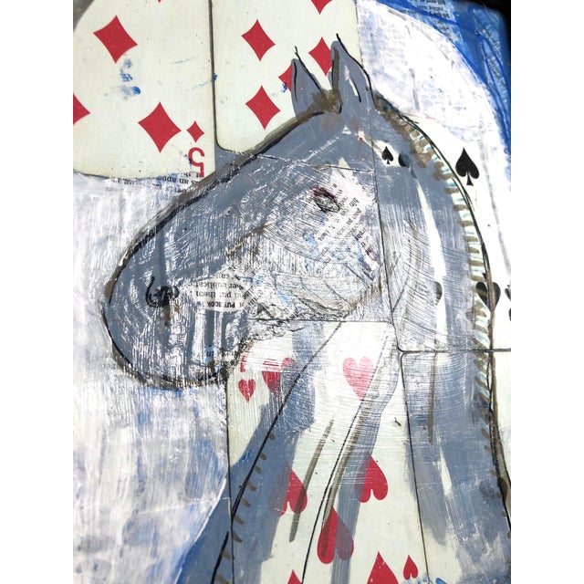 Contemporary Framed Collage With Playing Cards “Lucky Horse” by CL Auker For Sale - Image 6 of 8