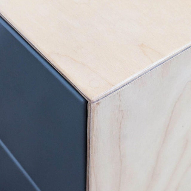 Blue Ouef Merlin Three-Drawer Dresser in Blue and Natural Wood Finish For Sale - Image 8 of 11