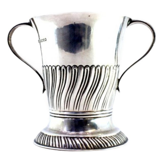 Fluted Silver Cup with Friezes For Sale