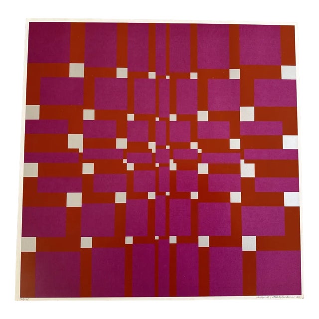 Max Hermann Mahlmann, Composition Trilogy Red, Silkscreen Print For Sale