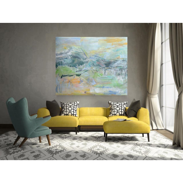 "Misty Mountains" by Trixie Pitts Large Abstract Expressionist Oil Painting For Sale - Image 11 of 13