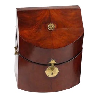 Antique English Mahogany Knife Box For Sale
