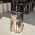 Side Table in Black Petrified Wood with Beige Star Pattern For Sale - Image 12 of 18