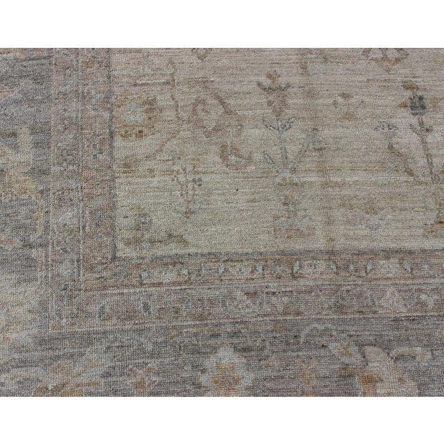 Turkish Angora Oushak Rug With All-Over Vining Floral Design Keivan Woven Arts 11'8 X 15'1 For Sale - Image 12 of 15