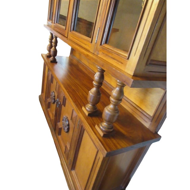 Vintage Spanish Moorish Style Dining Room Hutch Cabinet Breakfront Sideboard For Sale - Image 12 of 13