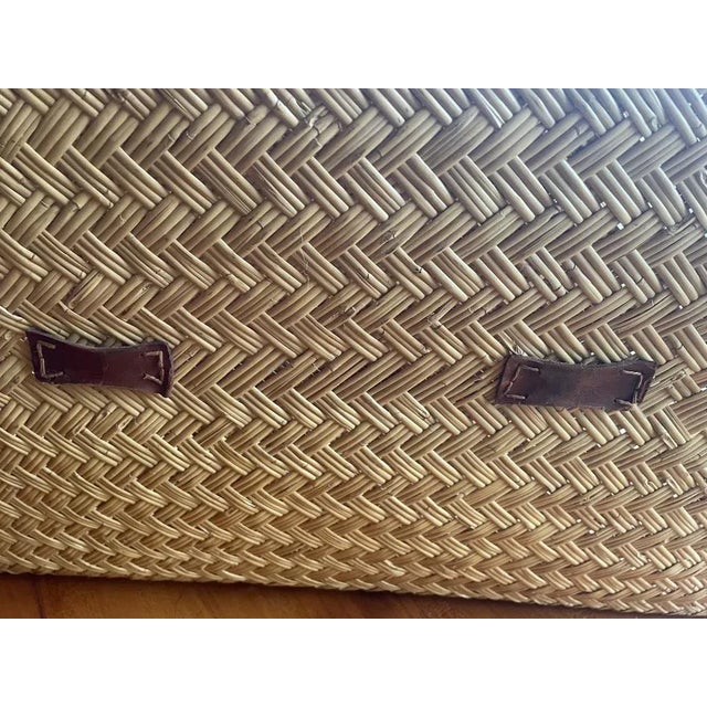 Two-Part Storage Box in Rattan and Leather by Adrien Audoux & Frida Minet, 1930s For Sale - Image 12 of 13