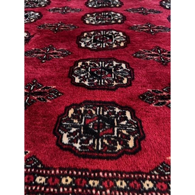 1990s Hand-Knotted Persian Wool Rug 8'3" X 9'11" - Bokhara-Style Gul Pattern For Sale - Image 5 of 13