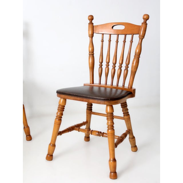 Vintage Spindle Back Dining Chairs Set of 4 For Sale - Image 12 of 18