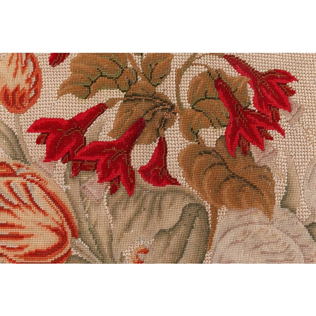 Ivory 1880s Antique French Botanic Needlepoint Rug For Sale - Image 8 of 8