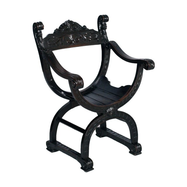 Wood Antique Florentine Carved Walnut Seating, Set of 3 For Sale - Image 7 of 9