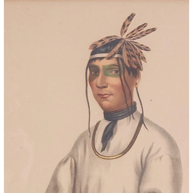 Realism Hand-Colored Engraving of American Indians, 19th Century For Sale - Image 3 of 6