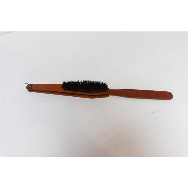 Mid-Century Danish Teak Hallway Set with Cloth Brush and Shoehorn, 1950s, Set of 3 For Sale - Image 12 of 14