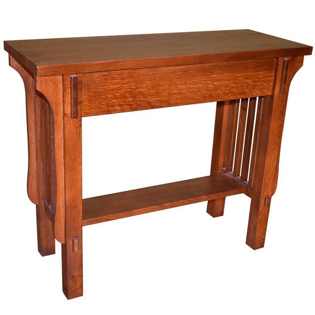 Arts & Crafts Crofter Console Table - Walnut For Sale - Image 11 of 12