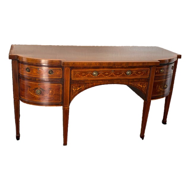 Circa 1790 Finely Figured Georgian Mahogany Sideboard/Server With Stunning Inlay For Sale