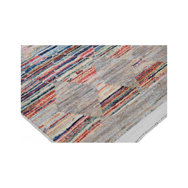 Multicolor Modern Wool Rug For Sale - Image 4 of 7