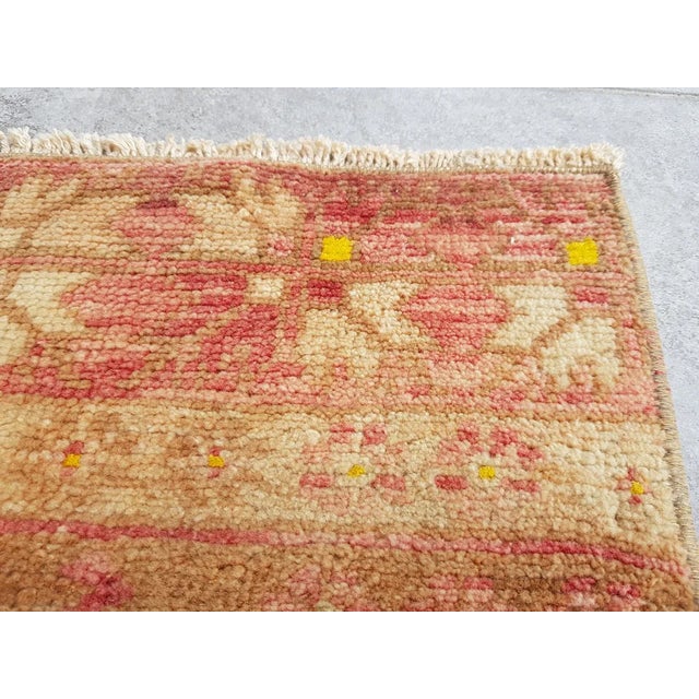 Red 1950s Small Red and Brown Rug For Sale - Image 8 of 10
