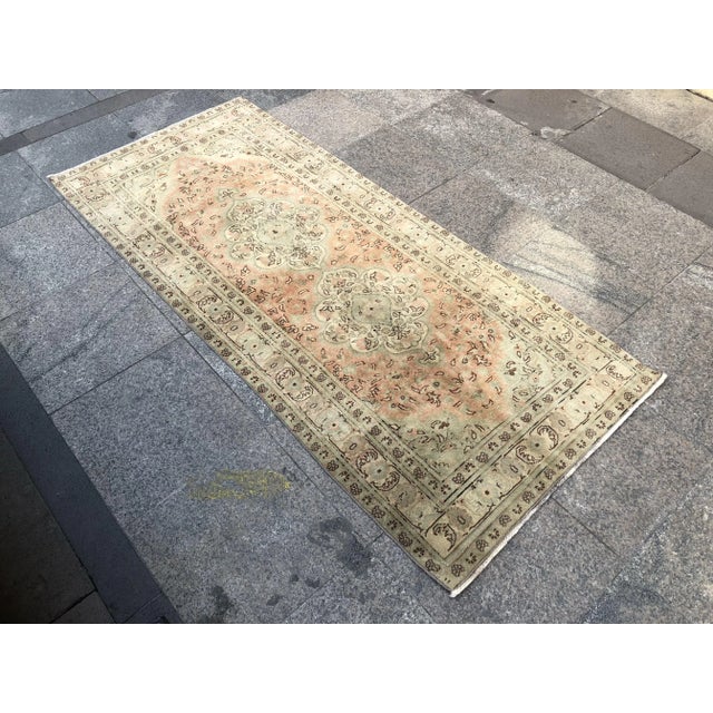 Tribal Turkish Tribal Vintage Faded Area Rug - 2′9″ × 6′4″ For Sale - Image 3 of 10