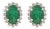 0.48 CTW Oval-Cut Emerald Halo Diamond Stud Earrings in Silver- 2 Pieces For Sale