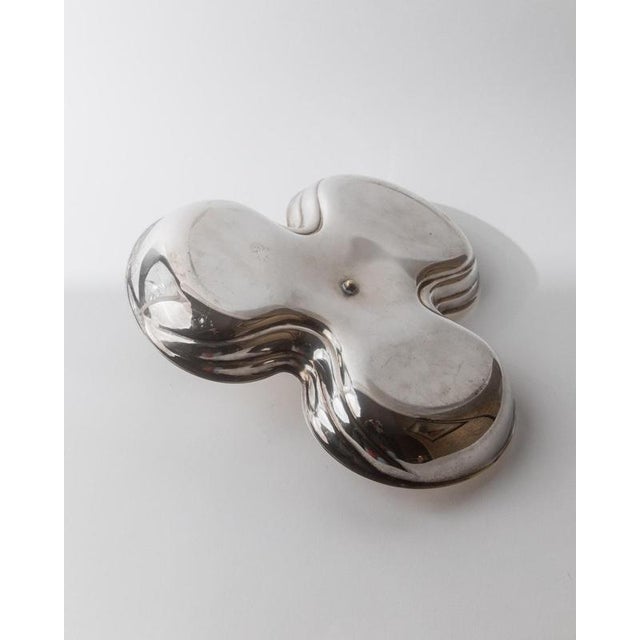 Vintage Silver-Plated Centerpiece with Side Bowls and Egg-Shaped Handle, 1940s For Sale - Image 9 of 11