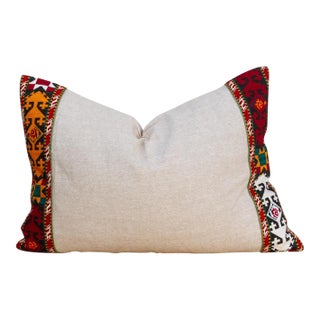 Iyla Linen Tribal Border Pillow For Sale