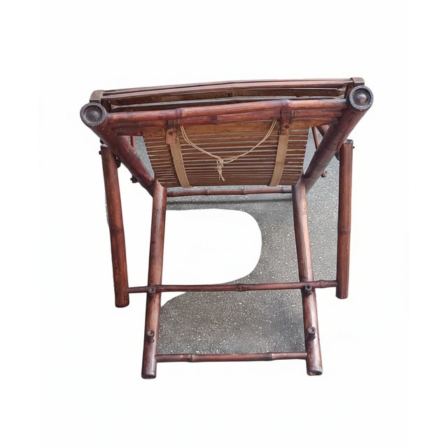 Bamboo and Wooden Slats Deck Chair, 1970s For Sale - Image 6 of 14
