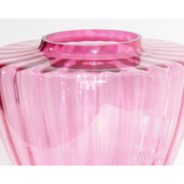Pilgrim Glass Cranberry Oversized Vase For Sale In Indianapolis - Image 6 of 8
