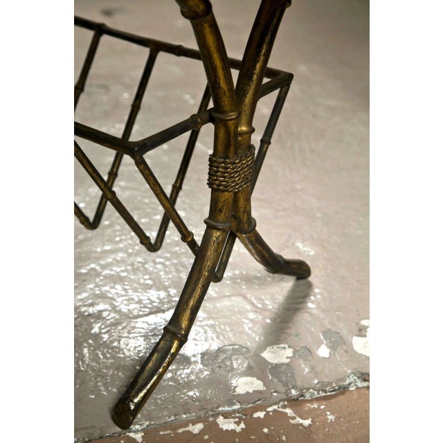 Hollywood Regency Style Gilt Brass Coffee Table For Sale - Image 5 of 7