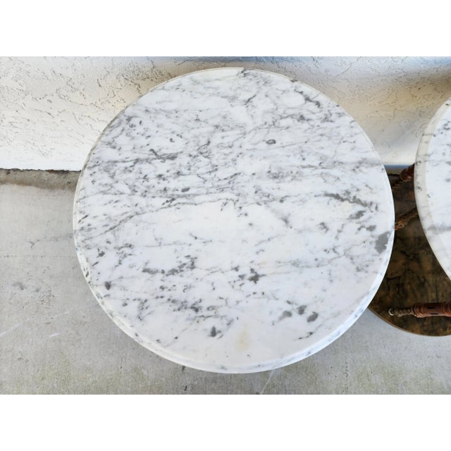 Vintage Side Tables Italian Marble - a Pair For Sale In Miami - Image 6 of 11