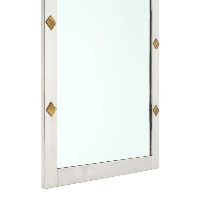 French Modernist Chrome Mirror For Sale In Austin - Image 6 of 9