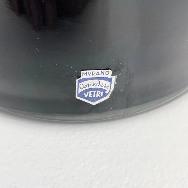 Vintage Smokey Gray Signed Cenedese Murano Cased Glass Large Vases For Sale In West Palm - Image 6 of 9