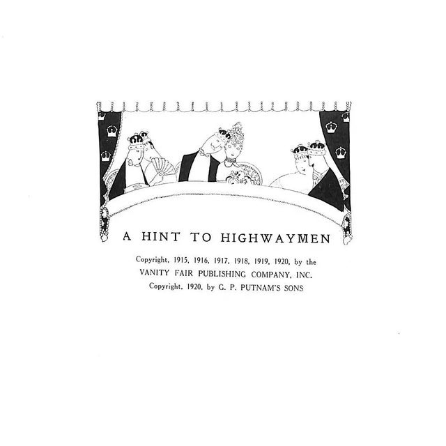 Traditional "High Society: Hints on How to Attain, Relish - and Survive It" 1920 Parker, Dorothy, Chappell, Crowninshield, Frank For Sale - Image 3 of 12