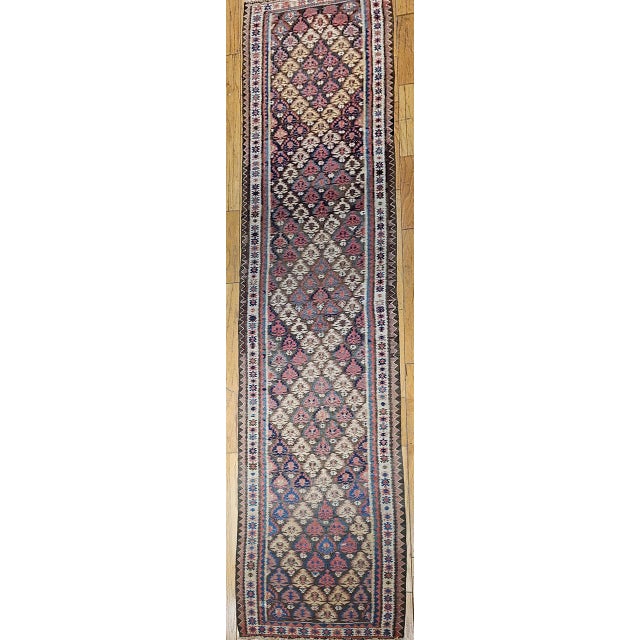 Antique Persian Varamin Kilim Runner, Handwoven Wool, Caucasian Geometric Pattern, 3x15 For Sale - Image 9 of 16
