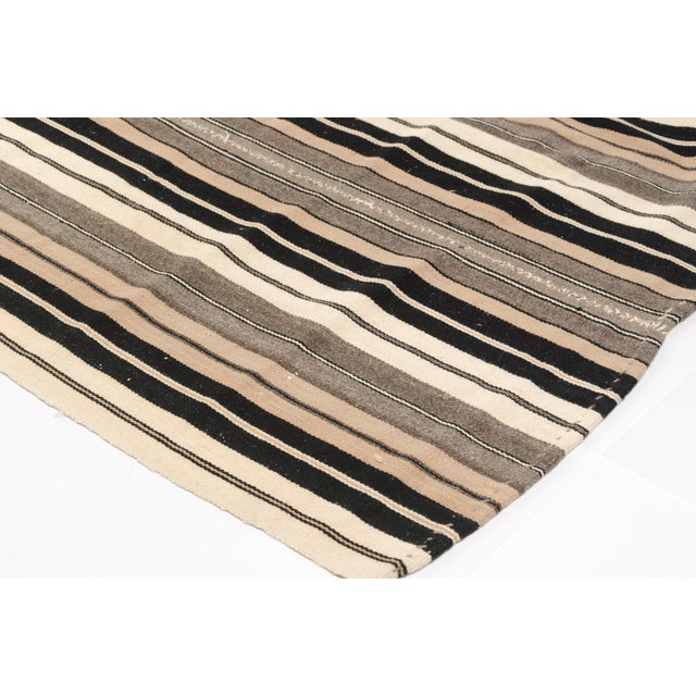 Kurdish Angora Wool Stripe Kilim Rug For Sale - Image 6 of 10