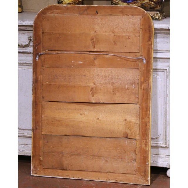 19th Century French Louis Philippe Giltwood Wall Mirror With Engraved Motifs For Sale In Dallas - Image 6 of 6